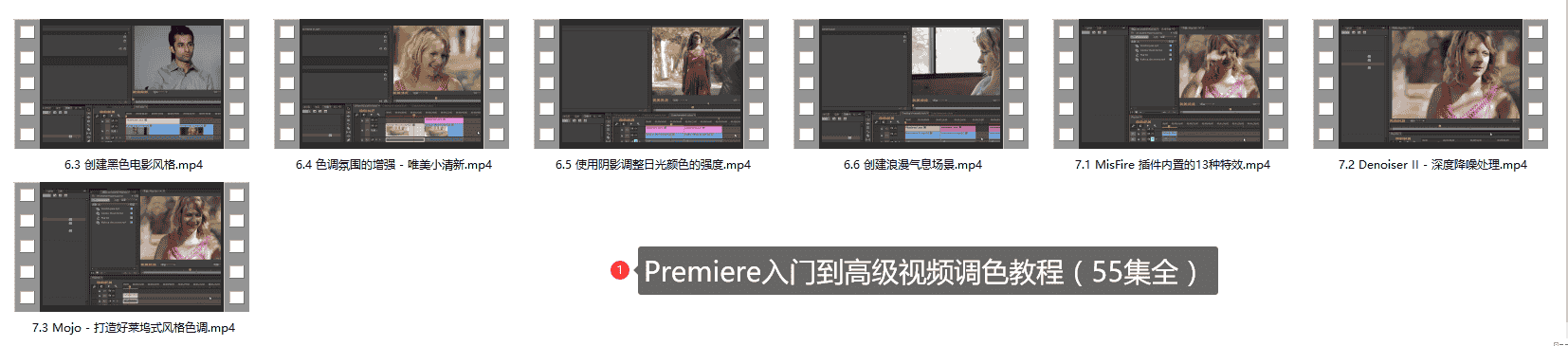 Premiere入门到高级视频调色教程(55集全)