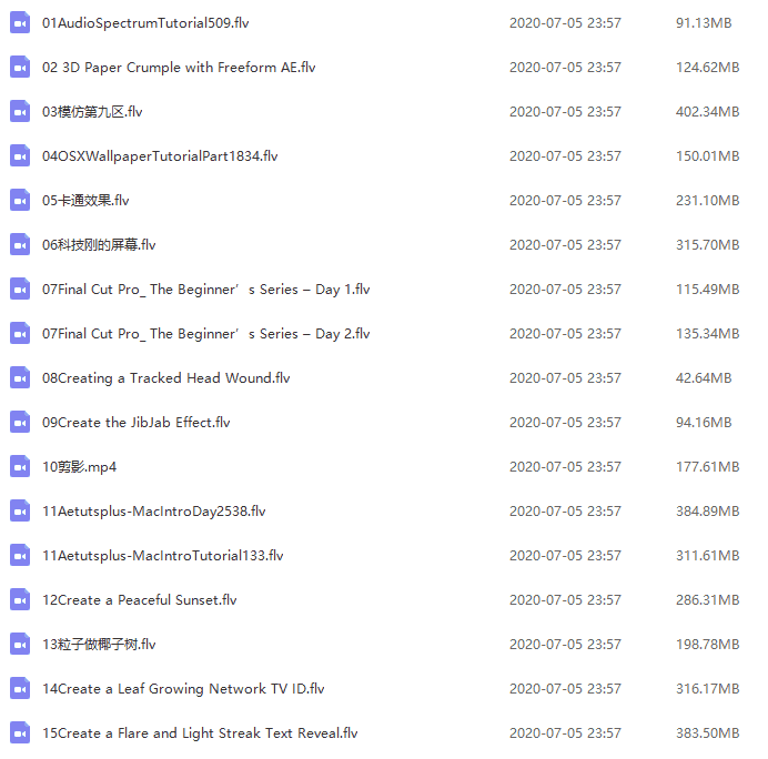 【4.85GB】两套AE影视后期特效合成训练视频教程