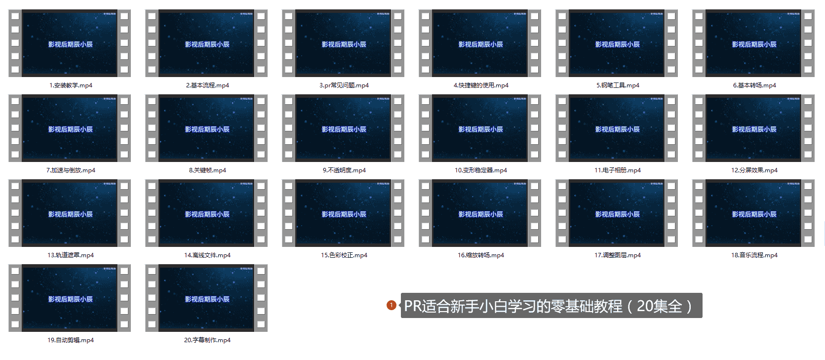 PR适合新手小白学习的零基础教程(20集全)