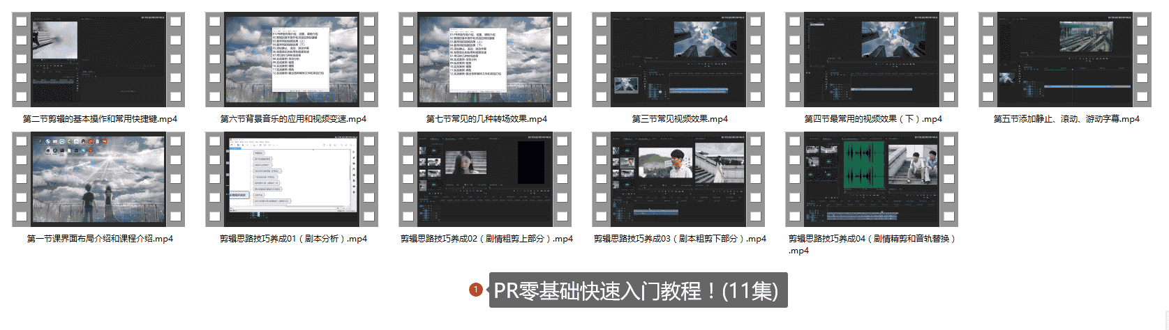 PR零基础快速入门教程!(11集)