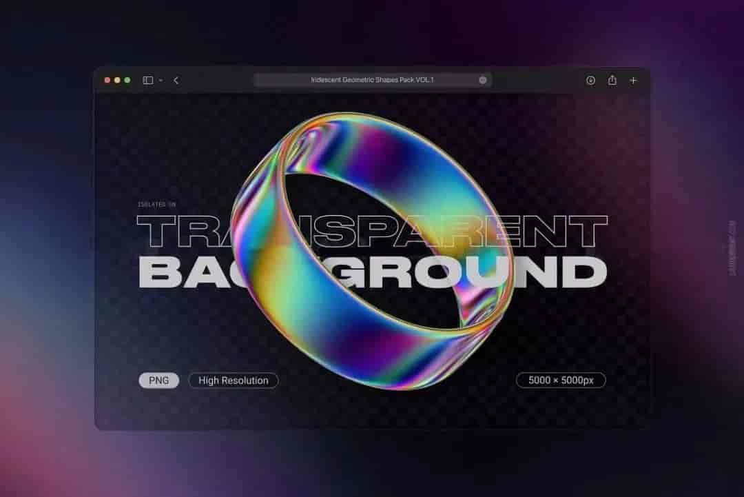 彩虹渐变3D形状元素背景包