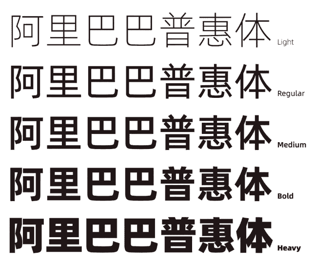 免费可商用字体-阿里巴巴普惠体全系列字体