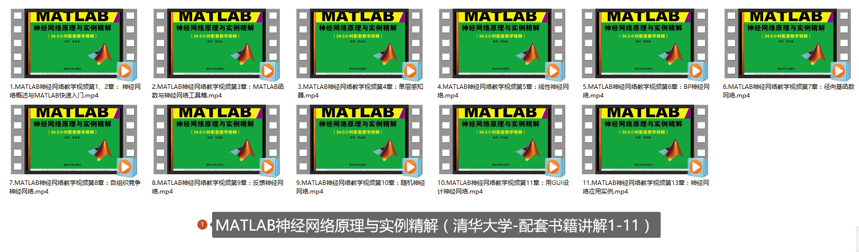 MATLAB神经网络原理与实例精解(清华大学-配套书籍讲解1-11)