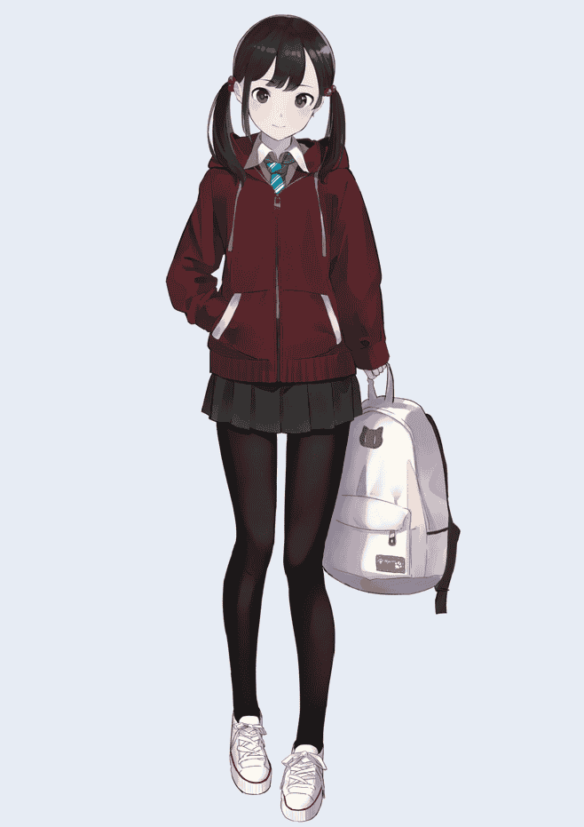 水手服少女参考素材
