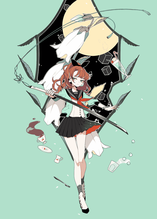 水手服少女参考素材