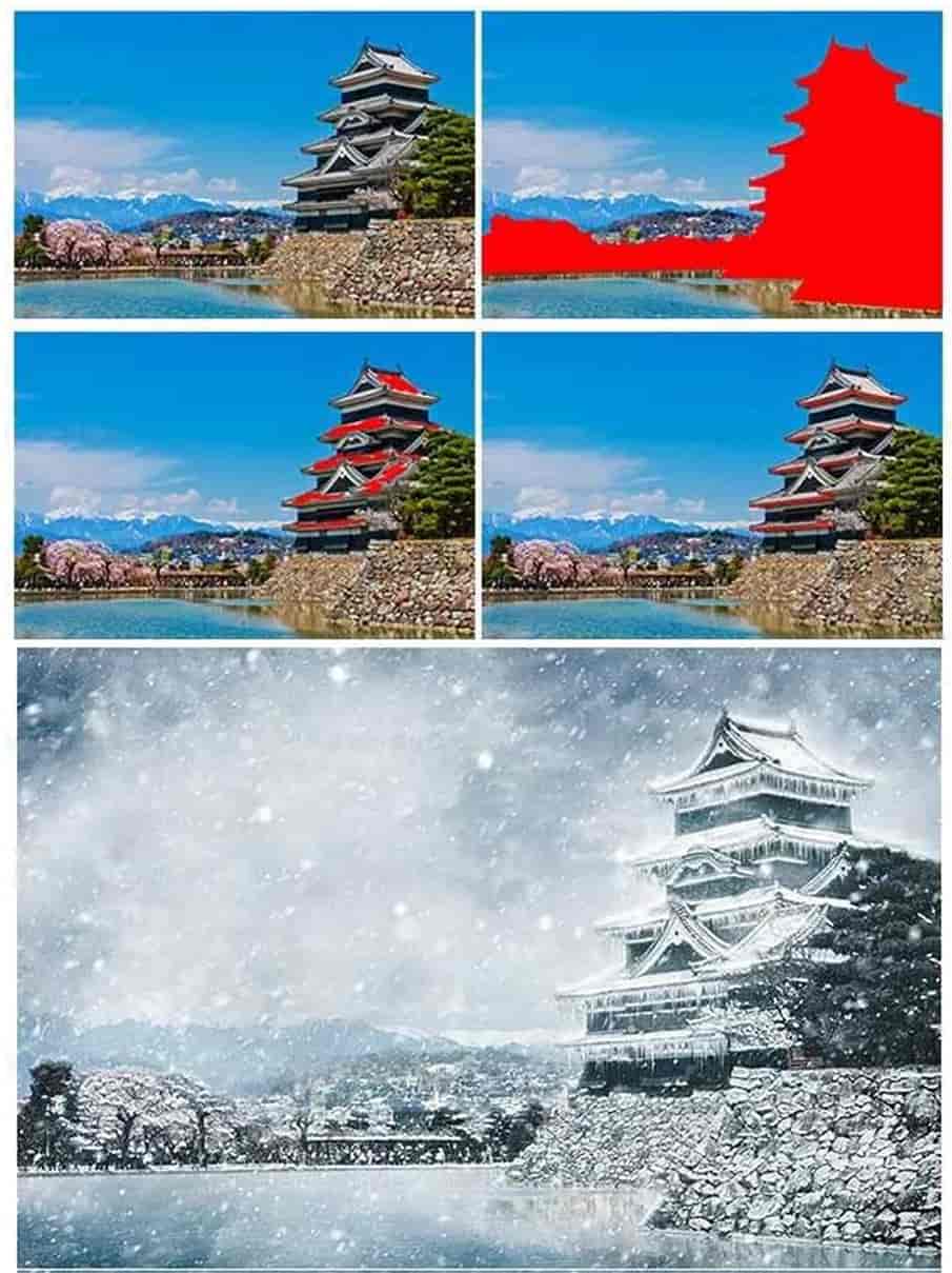 这款PS动作神了,一键变成雪场景。