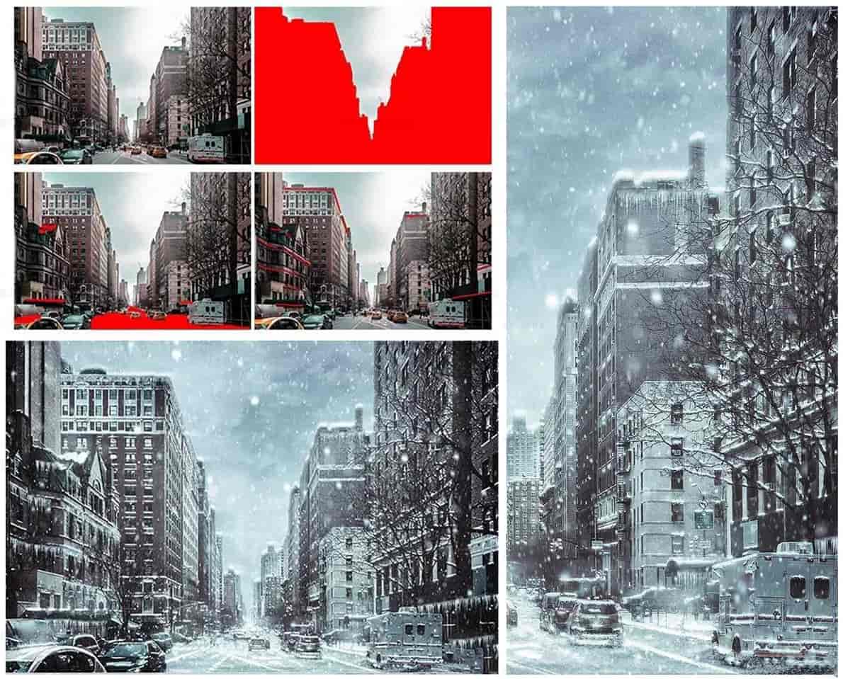 这款PS动作神了,一键变成雪场景。