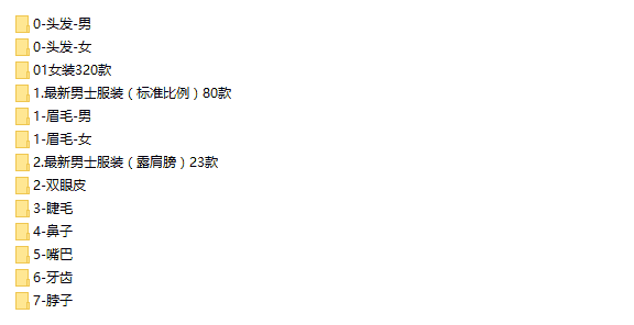 500款证件照素材五官服装PSD