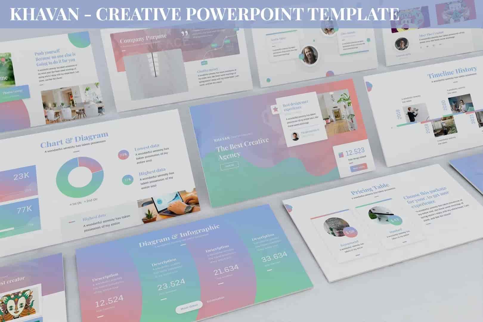 渐变配色方案创意Powerpoint模板