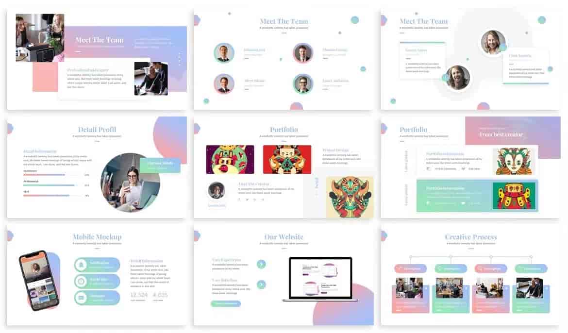 渐变配色方案创意Powerpoint模板