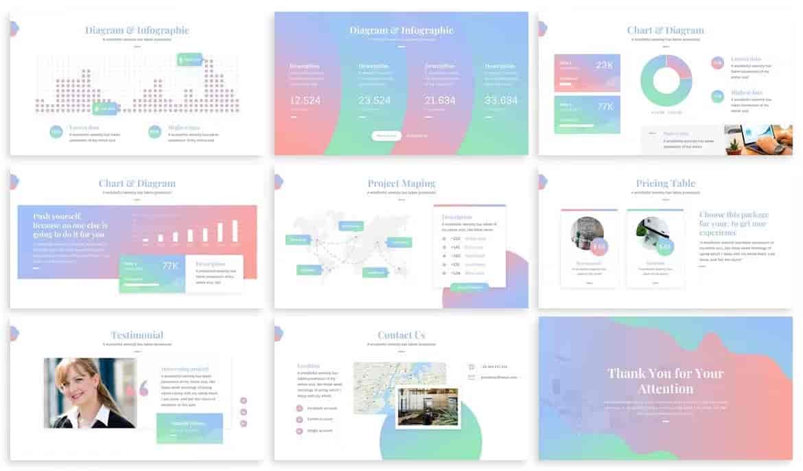 渐变配色方案创意Powerpoint模板
