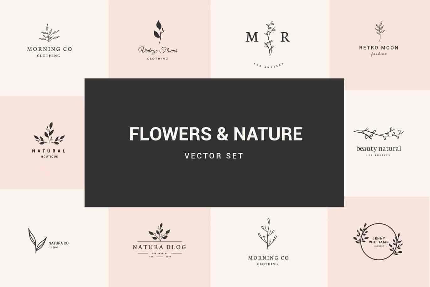 高端简约多用途的植物矢量标志logo