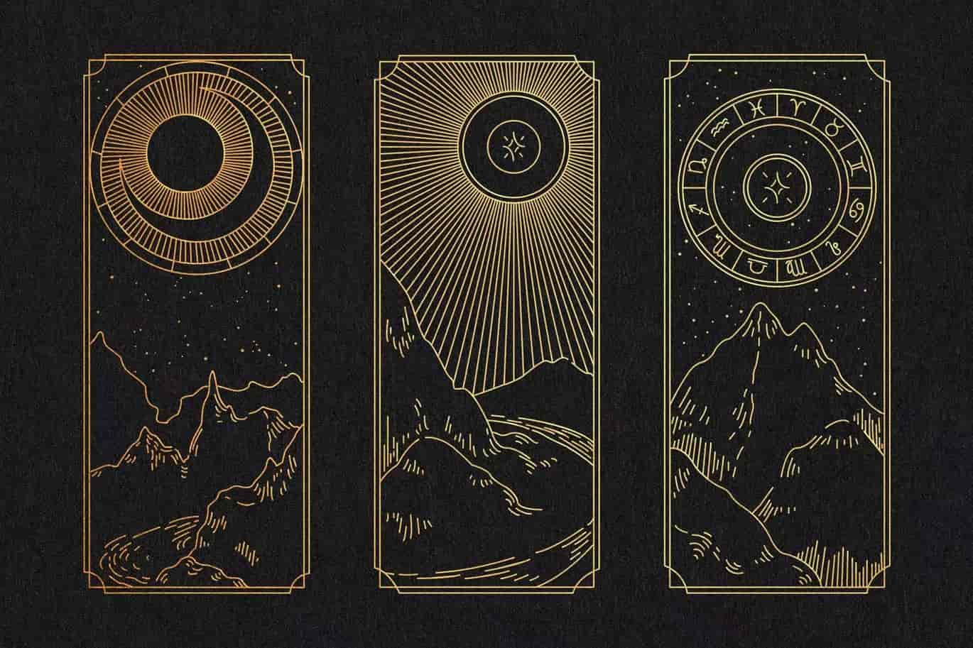 十二星座塔罗牌矢量插画大集合