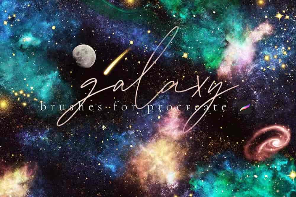 Procreate的银河系元素星空笔刷