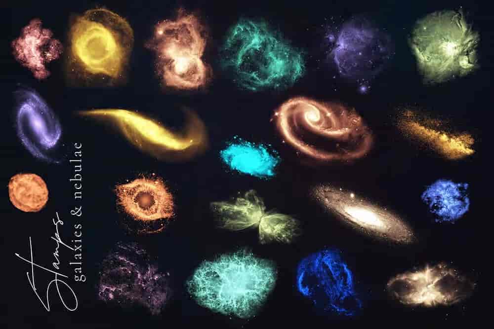 Procreate的银河系元素星空笔刷