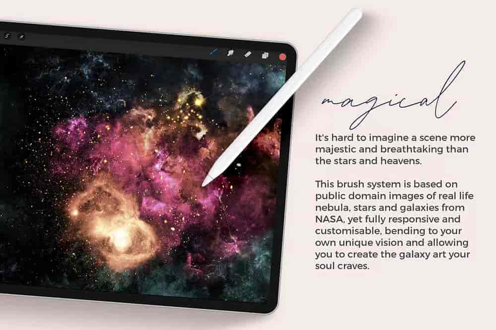 Procreate的银河系元素星空笔刷