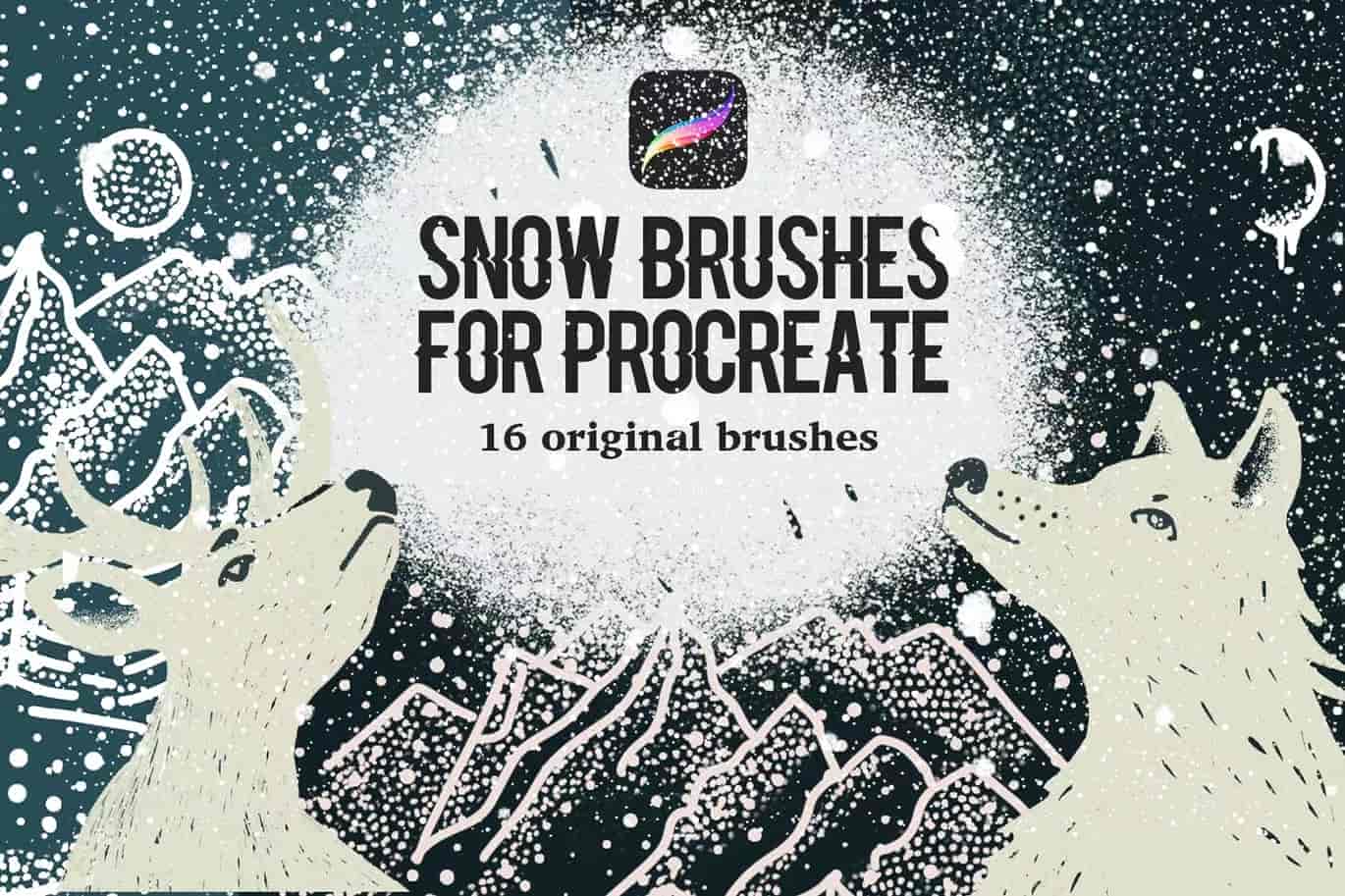 雪景手绘必备利器-Procreate雪花图案笔刷