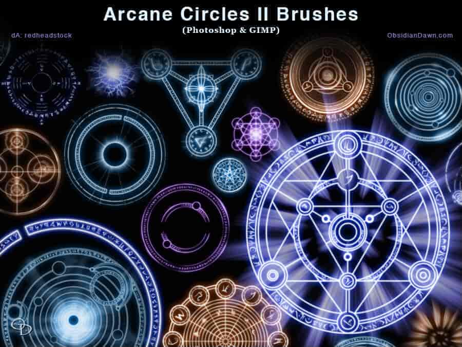 酷炫魔法阵、魔法徽章、宗教仪式PS笔刷
