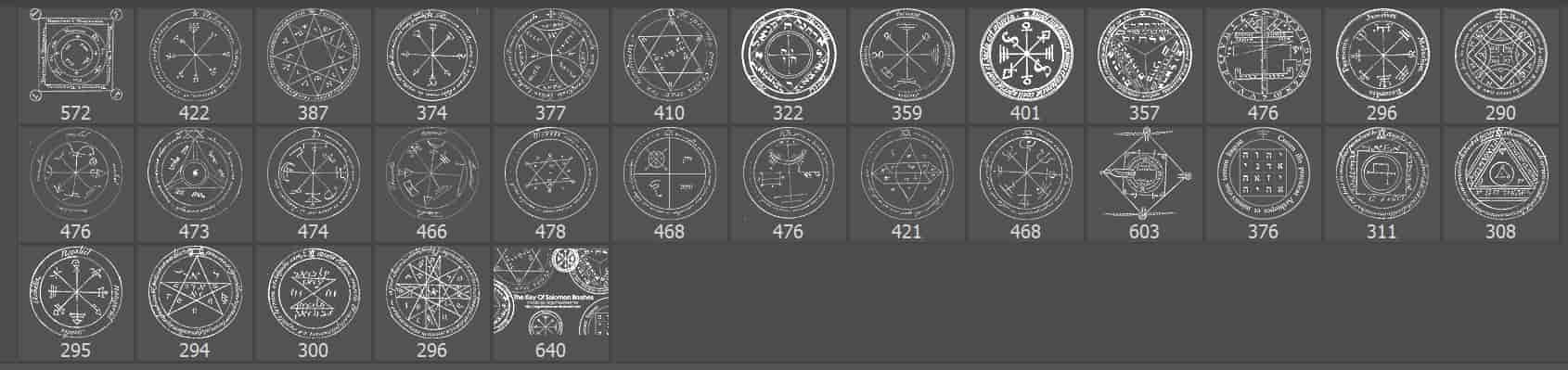魔法阵、神魔符号、神秘魔法印记PS笔刷