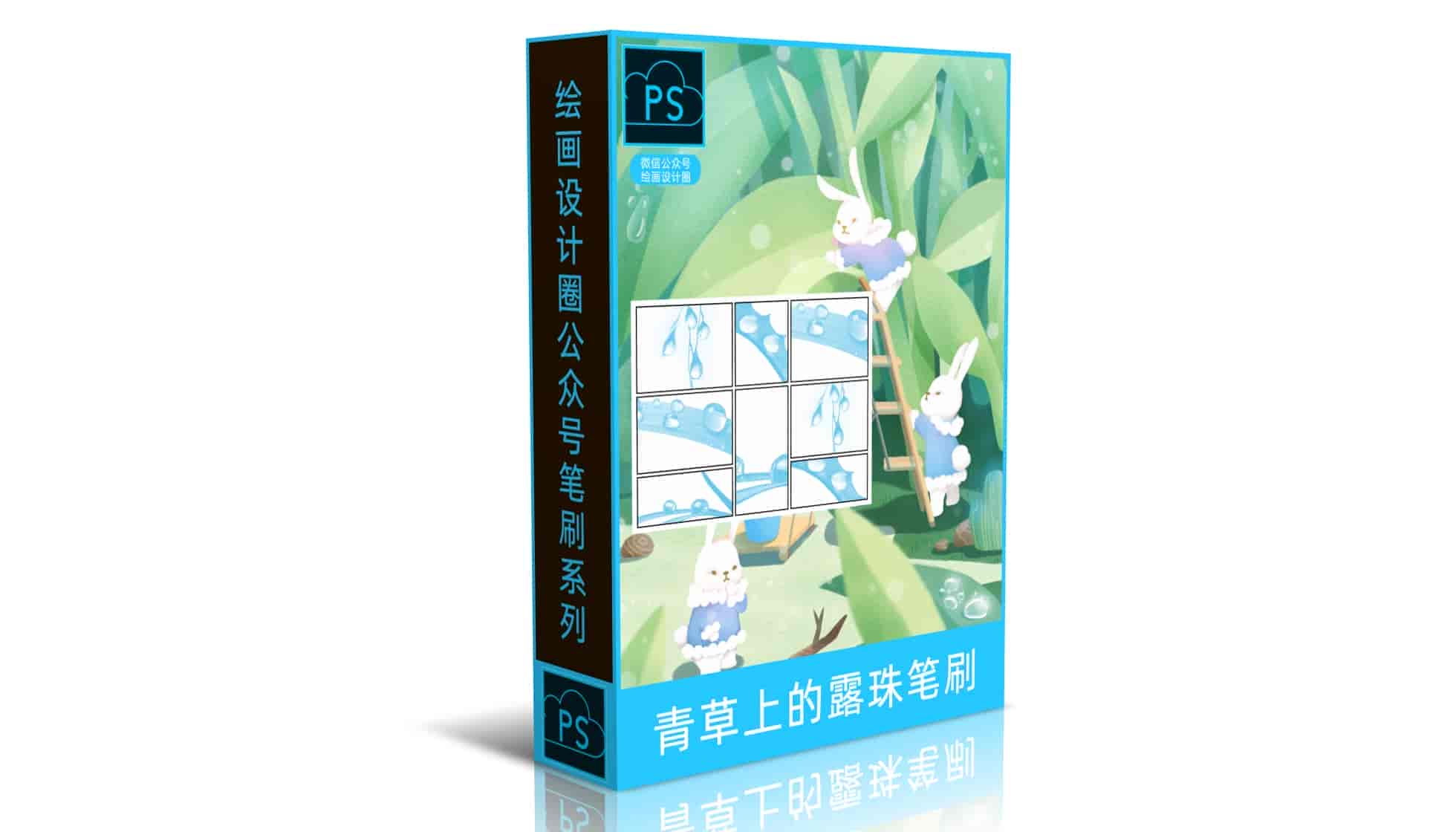 真实的青草上的露珠效果笔刷