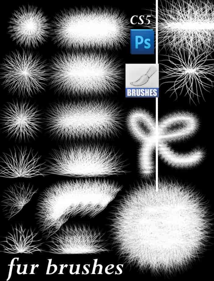 毛发、绒毛球纹理PS毛发笔刷