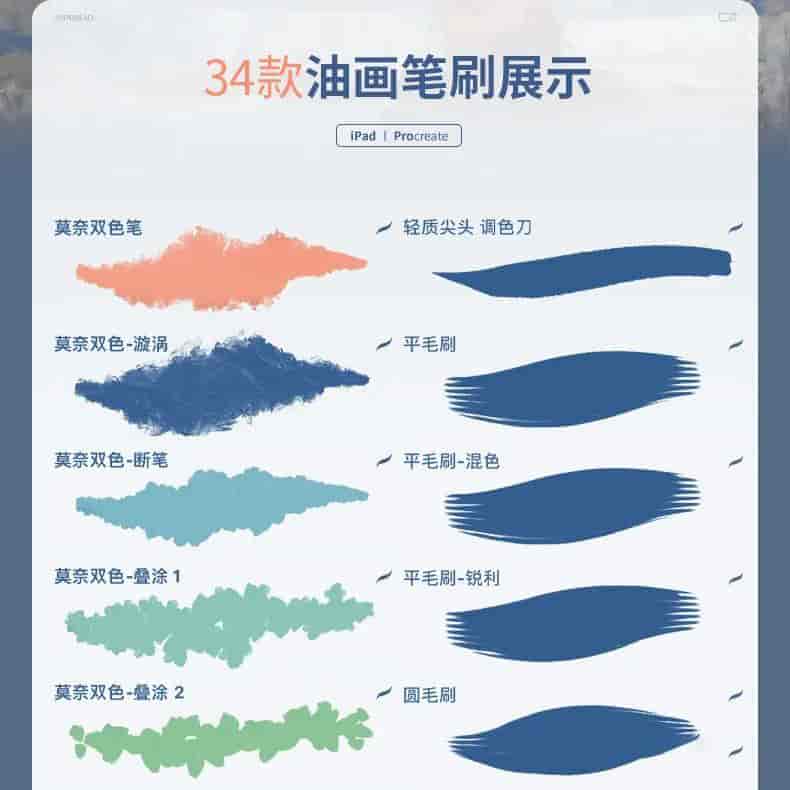 B站爆红的逼真油画笔刷34款