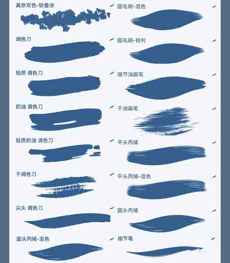 B站爆红的逼真油画笔刷34款