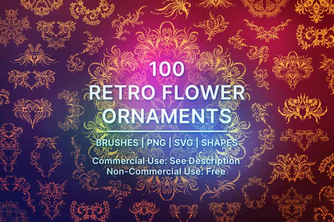 100种绝美的贵族印花饰品花纹图案PS笔刷