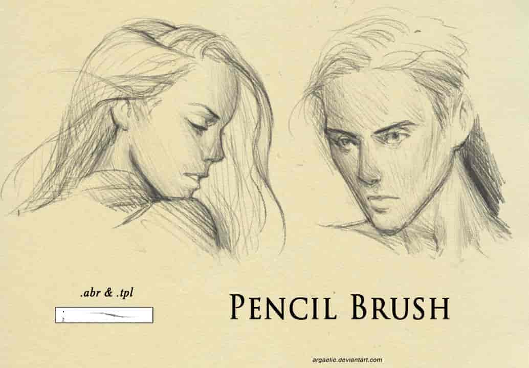 素描风格铅笔笔触PS笔刷