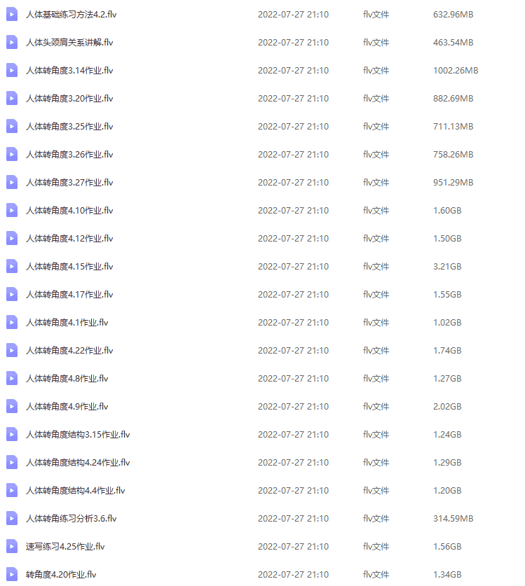 TC晨人体转角度讲解【36GB】