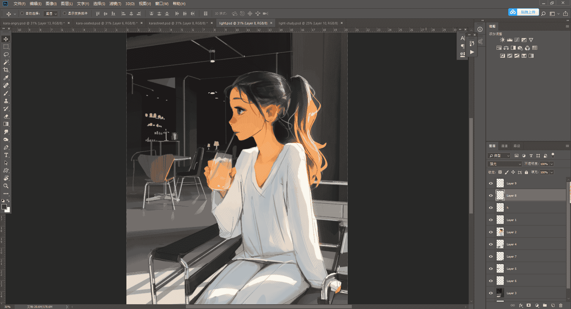 意大利画师sam yang38套PSD少女插画【含笔刷+原速视频+图包】