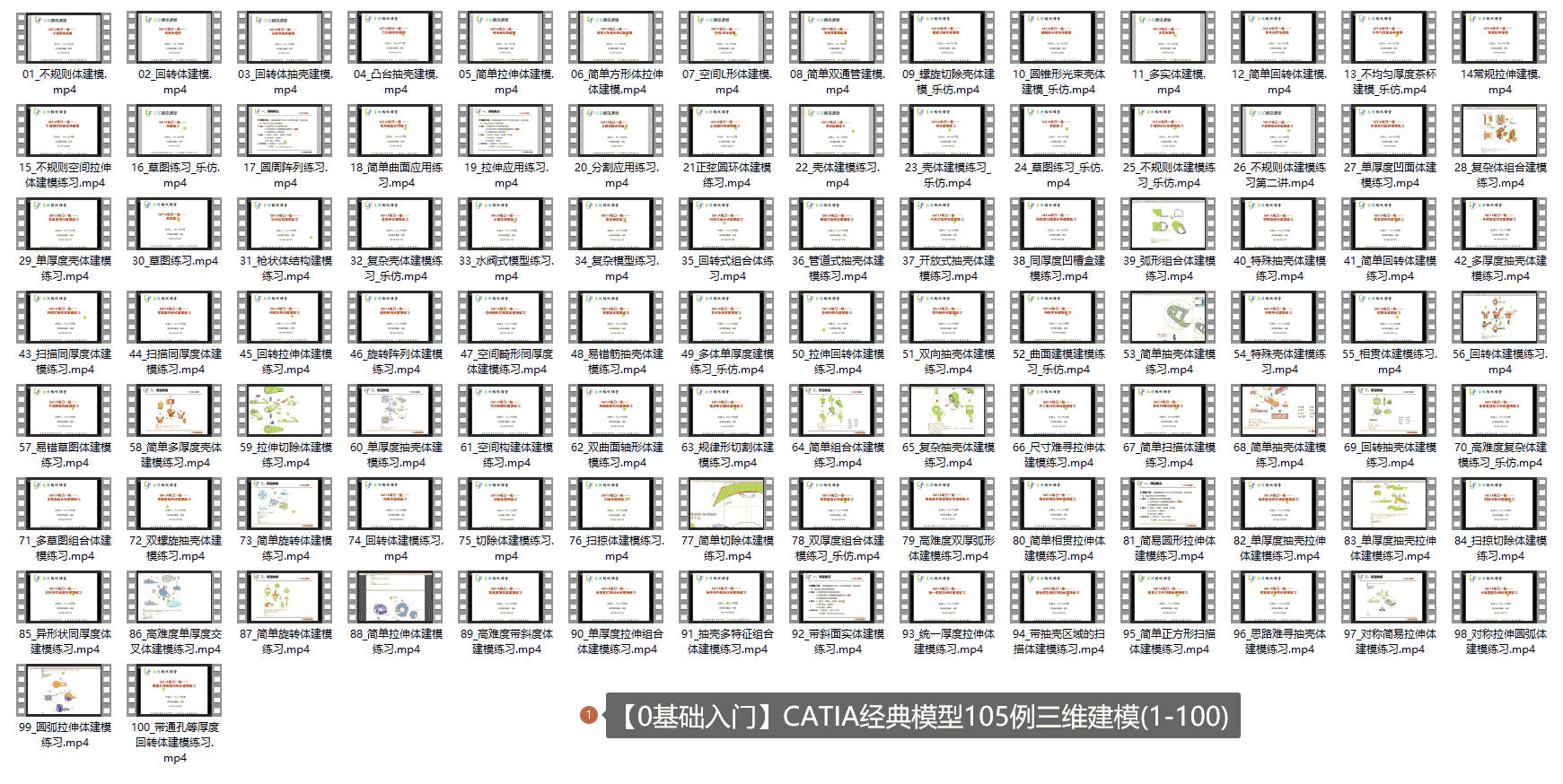 【5GB】CATIA经典模型105例三维建模(1-100)【0基础入门】