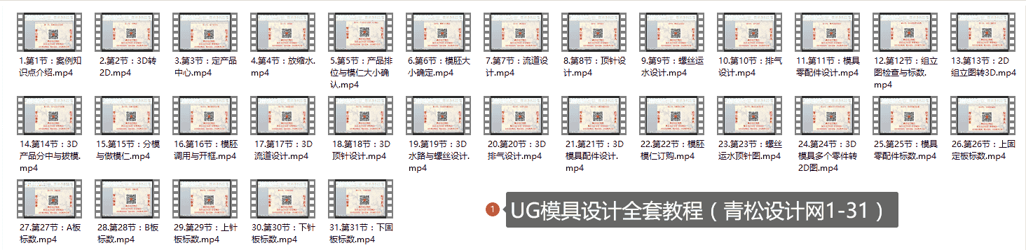 【56GB】UG模具设计课程系列