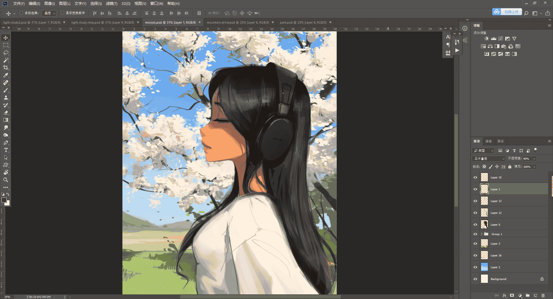 意大利画师sam yang38套PSD少女插画【含笔刷+原速视频+图包】