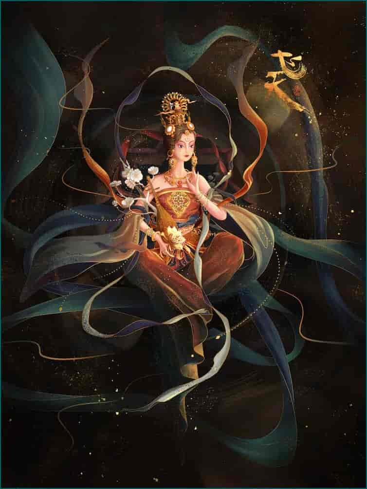 绝美敦煌壁画风格PSD插画