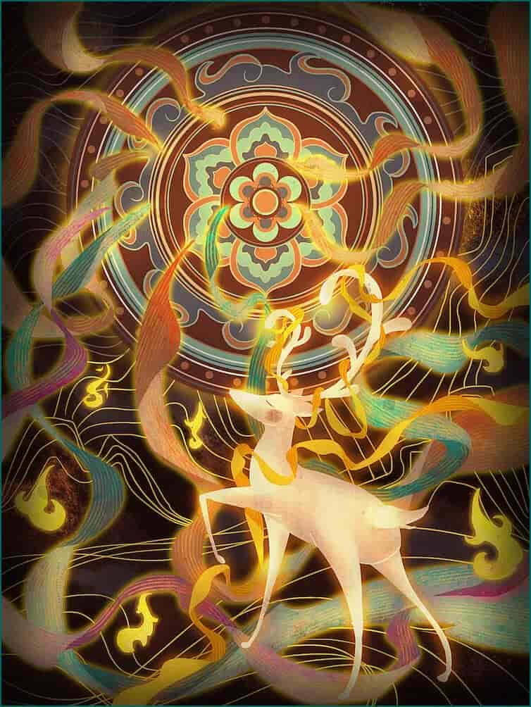 绝美敦煌壁画风格PSD插画