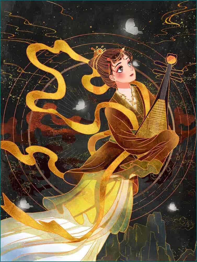 绝美敦煌壁画风格PSD插画
