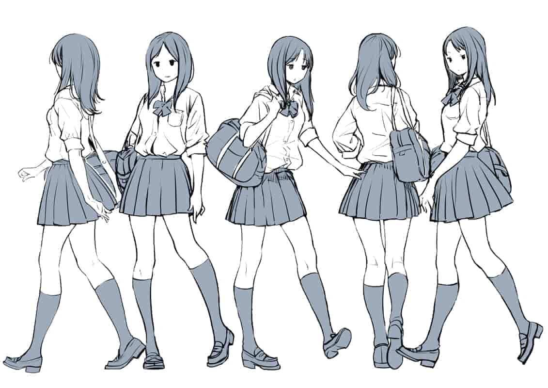 ツインポー女子高中生 动作/姿势 练习套图[04P]