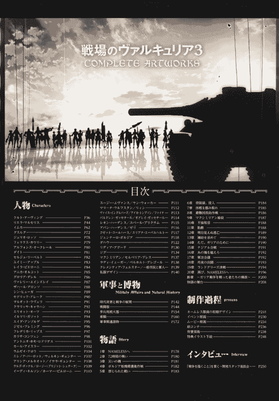 raita Valkyria Chronicles 3 COMPLETE ARTWORKS[262P]