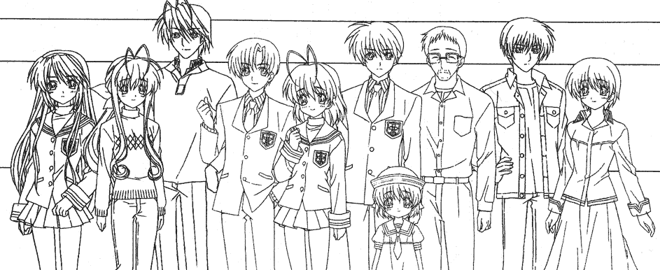 线稿集 CLANNAD 动画资料设定线稿集[35P]