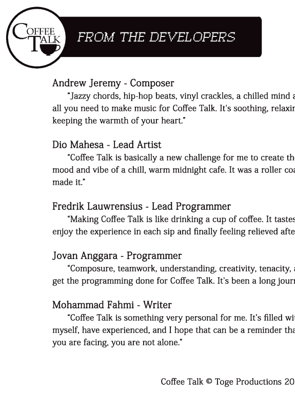 Coffee Talk Artbook[21P]