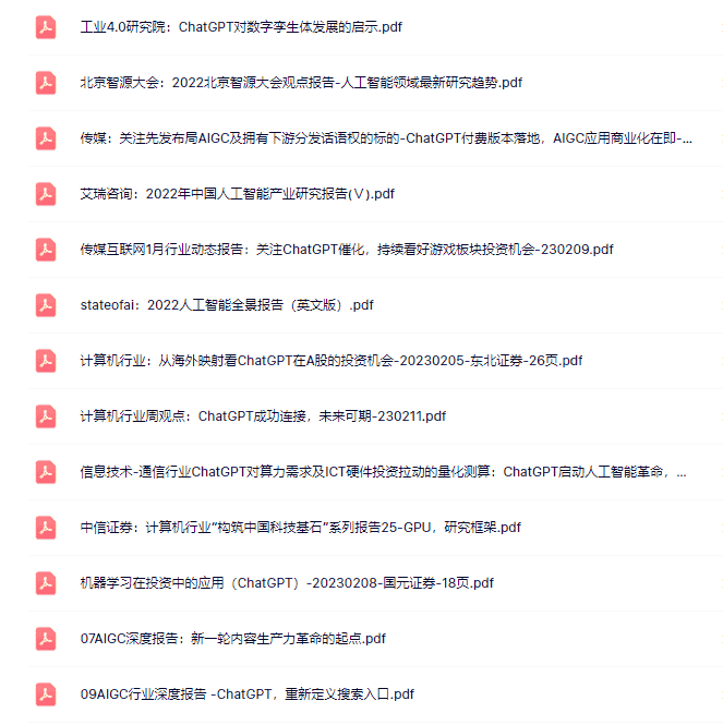 ChatGPT深度研究报告300份