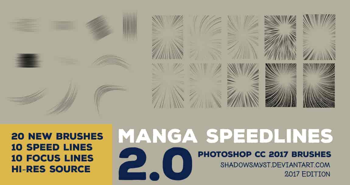 20种光线、光束绘画效果PS笔刷
