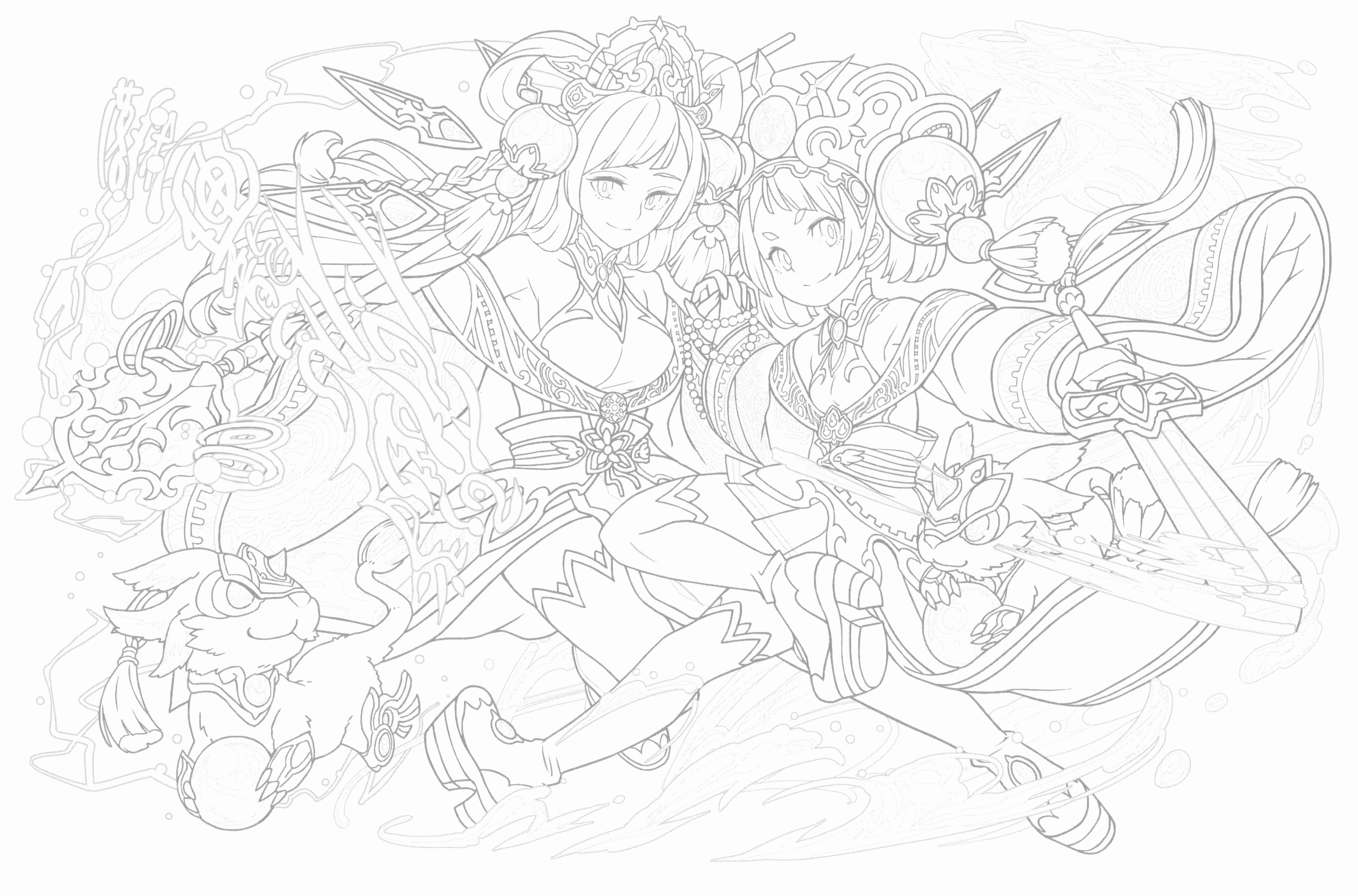 塗る!! PUZZLE&DRAGONS 超精密塗り絵 神の章/龍の章