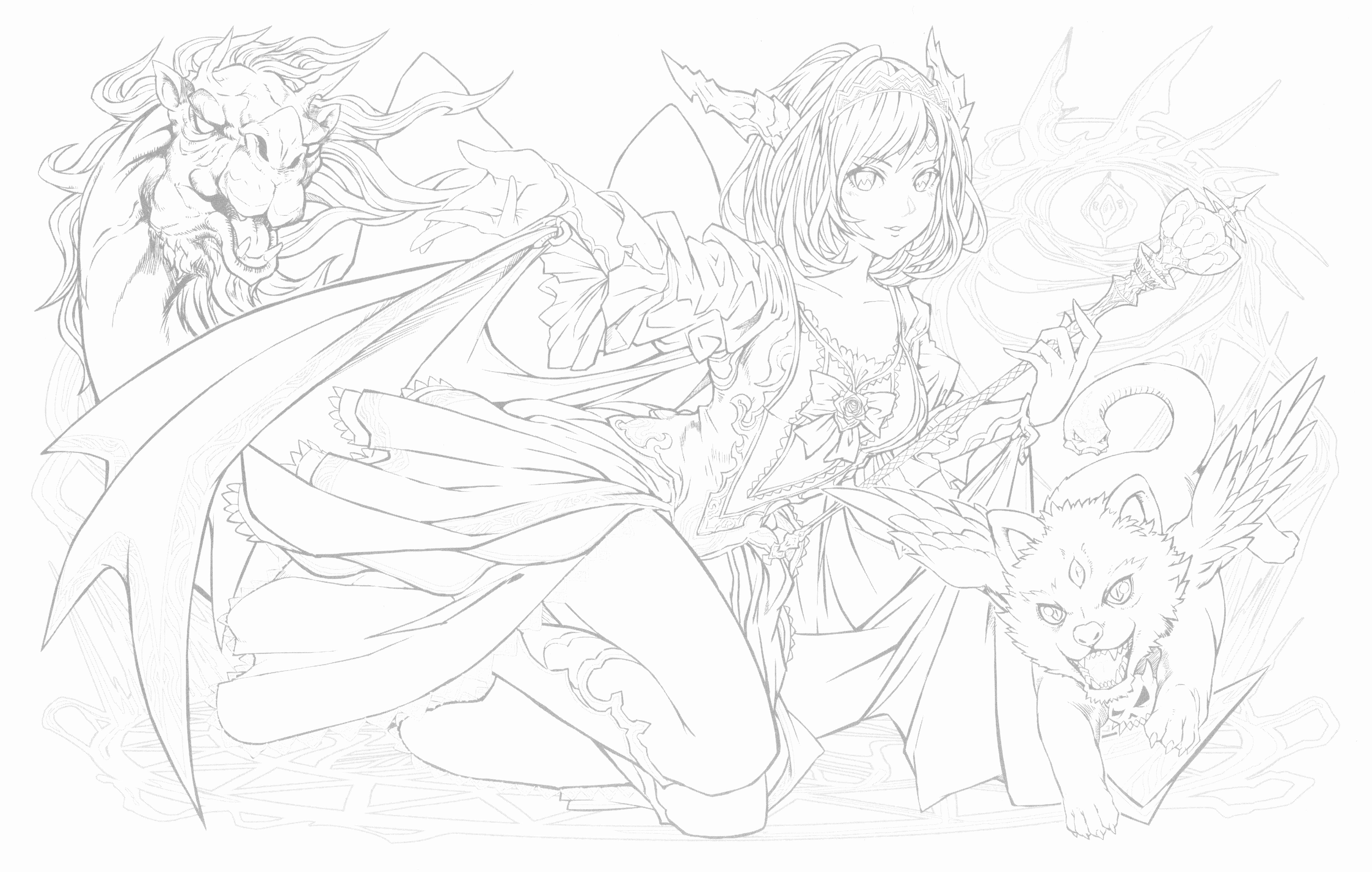 塗る!! PUZZLE&DRAGONS 超精密塗り絵 神の章/龍の章