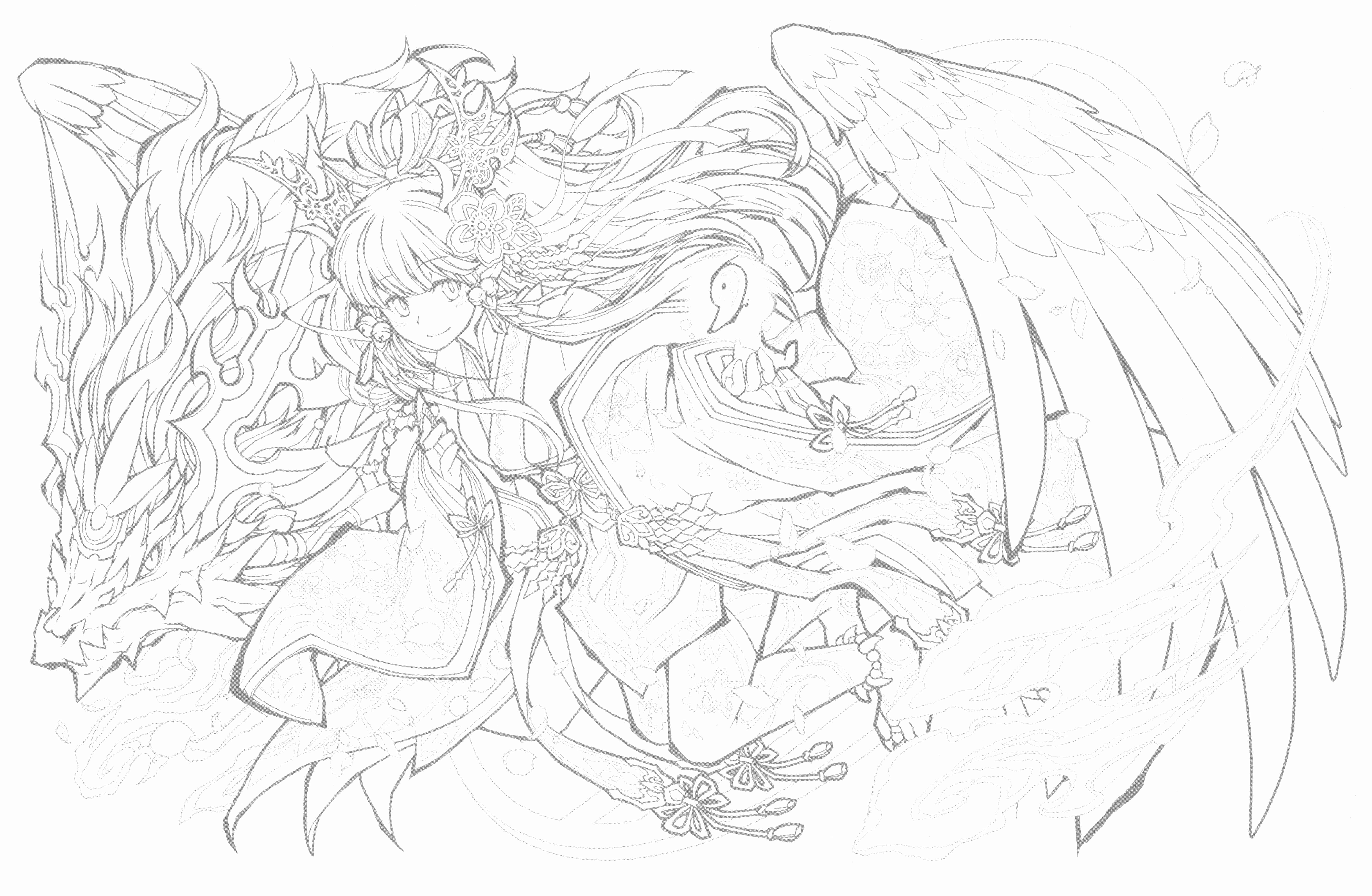 塗る!! PUZZLE&DRAGONS 超精密塗り絵 神の章/龍の章