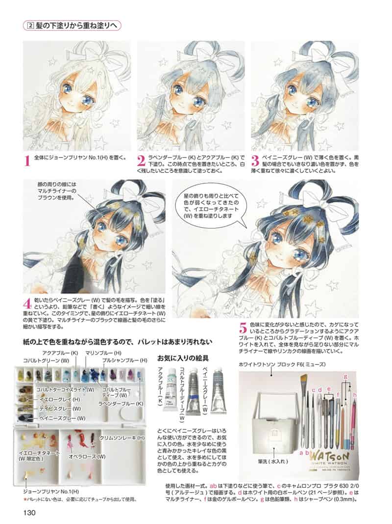 洛丽塔风格的描绘技法 水彩基本篇[158P]