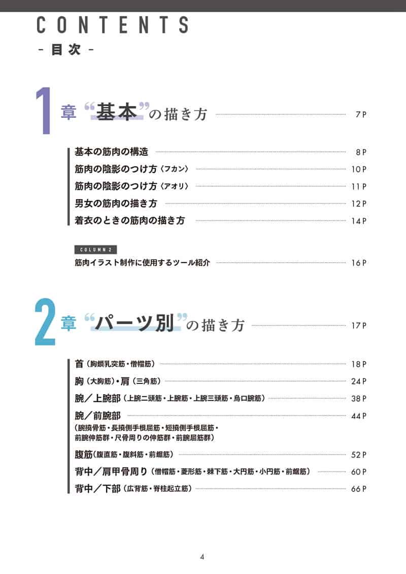 肌肉的画法!通过部位了解结构并进行区分描绘[130P]