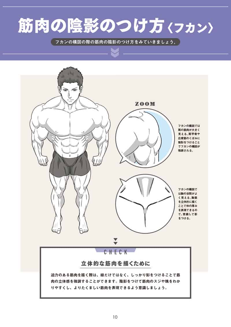 肌肉的画法!通过部位了解结构并进行区分描绘[130P]