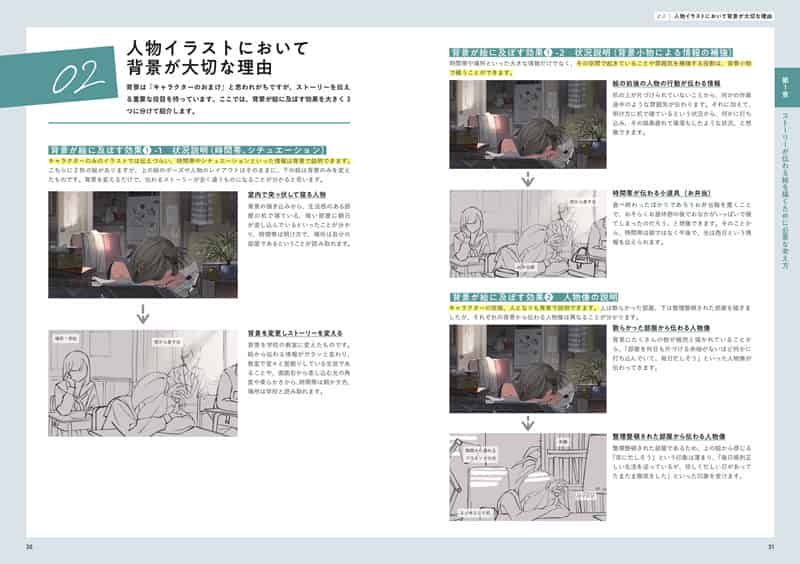 如何绘制带有故事感的背景角色插画 附带特典[82P]